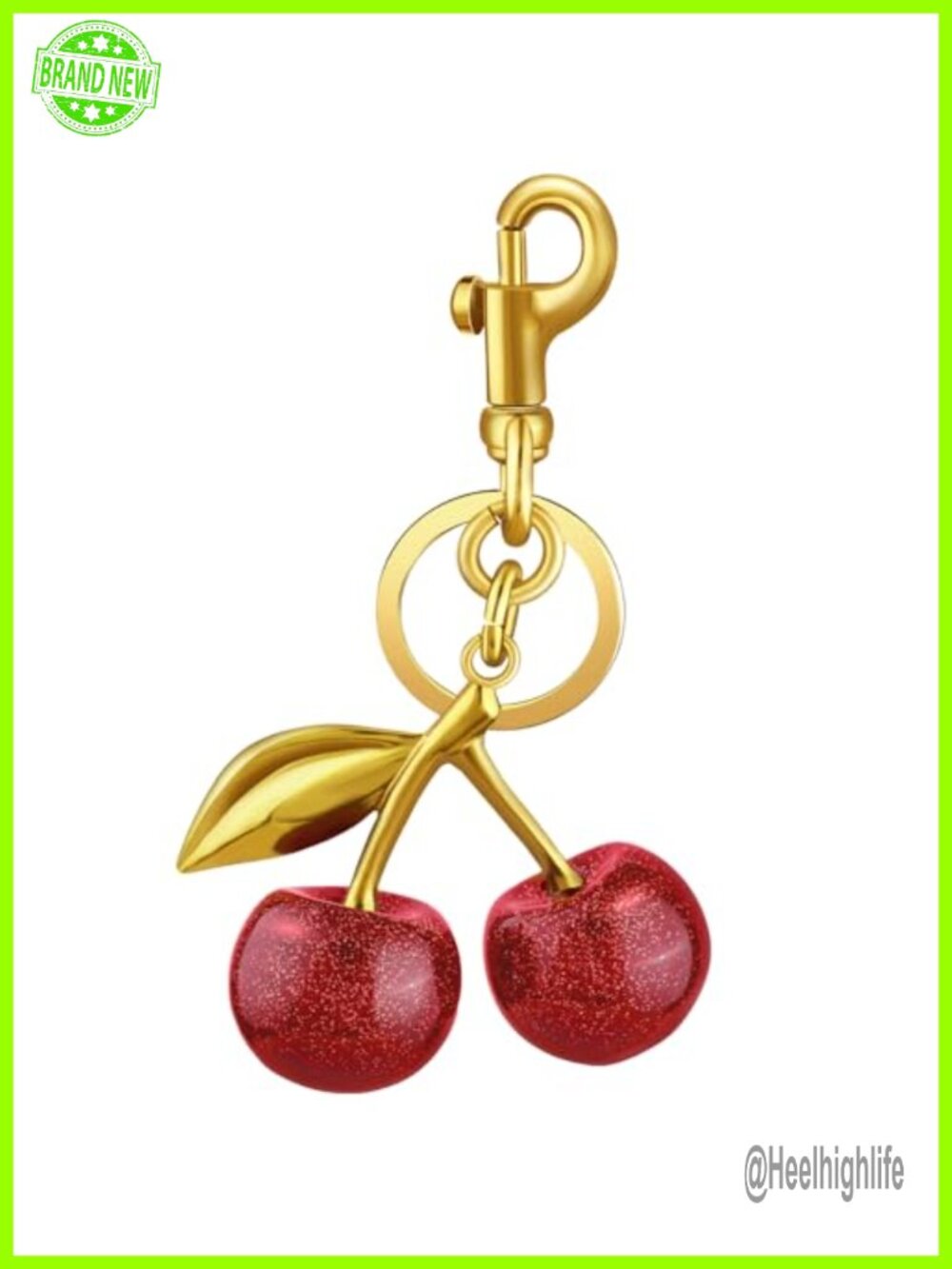 Cute Cherry Bag Charm Purse Keychain Alloy Resin Gift